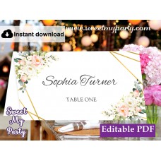Geometric Escort Cards template, Floral Place Cards template, (128) Geometric Escort Cards template, Floral Place Cards template, (128)